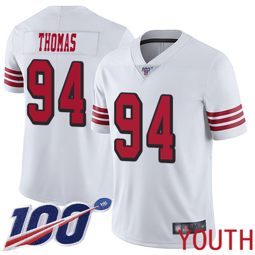 San Francisco 49ers Limited White Youth Solomon Thomas NFL Jersey 94 100th Season Vapor Untouchable Rush